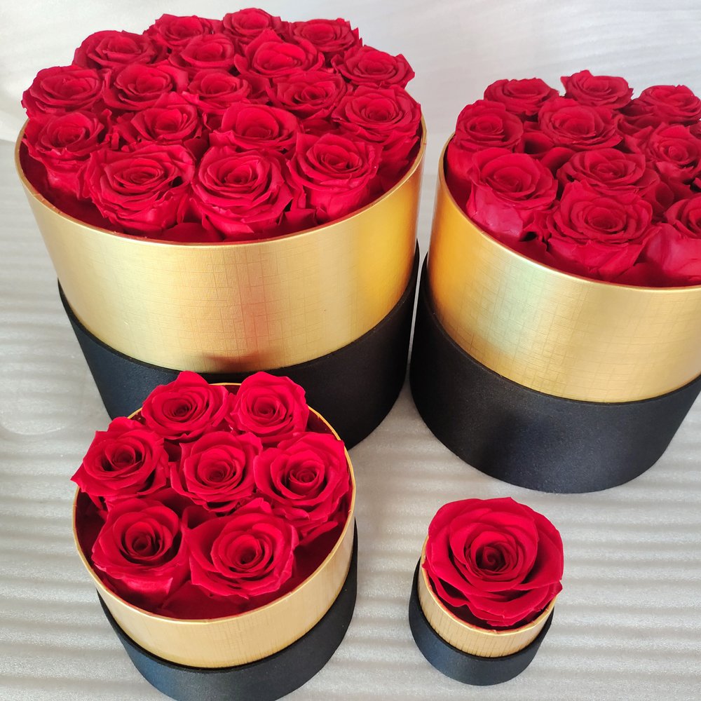 HFloral Customizable New Arrival Preserved Flowers Box OEM ODM Rose in Box For Mothers Day Gift Set Boxed Roses Valentines