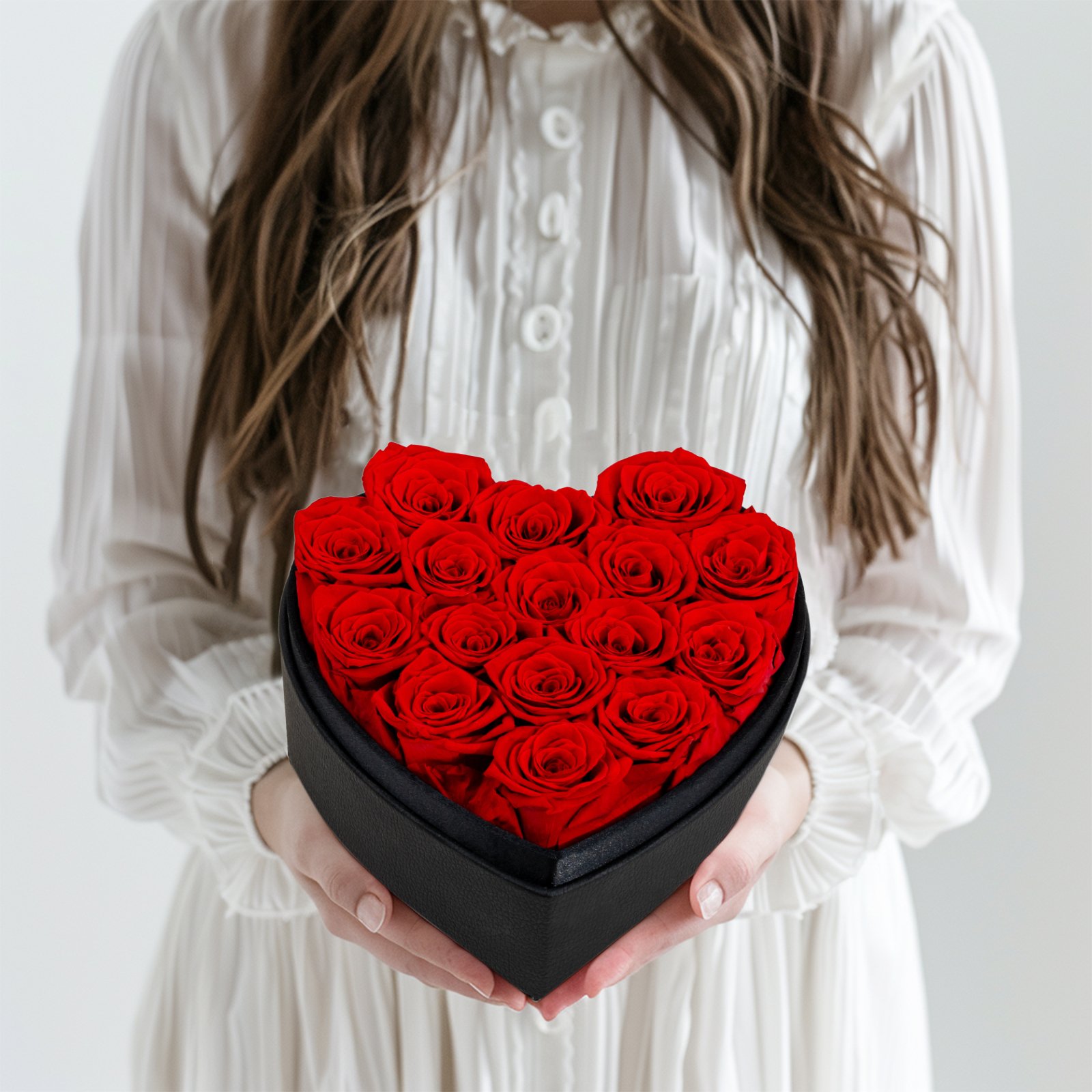 New Product Ideas 2024 Eternal Roses Acrylic Lid Heart Box Long Life Home Christmas Decor Valentine Day Gifts Preserved Flower