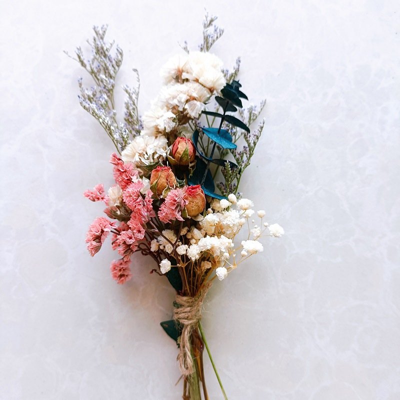 Ychon Mini bouquet of Preserved flowers Artificial dry flower Gift decoration for Valentine's Day and Mother's Day