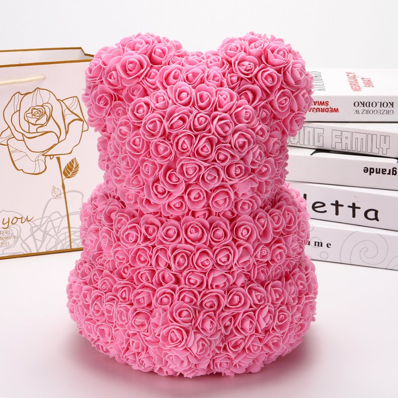 artificial flowers beer van schuim zeep oso flores de icopor de 40 cm bear valentine's rose bear with Gift Box