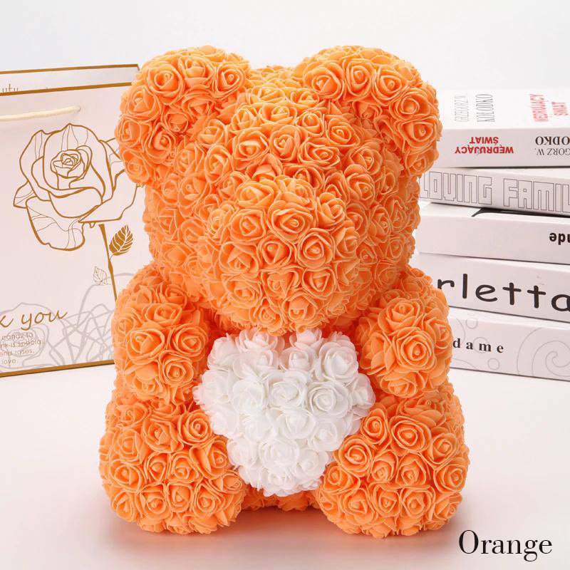 artificial flowers beer van schuim zeep oso flores de icopor de 40 cm bear valentine's rose bear with Gift Box