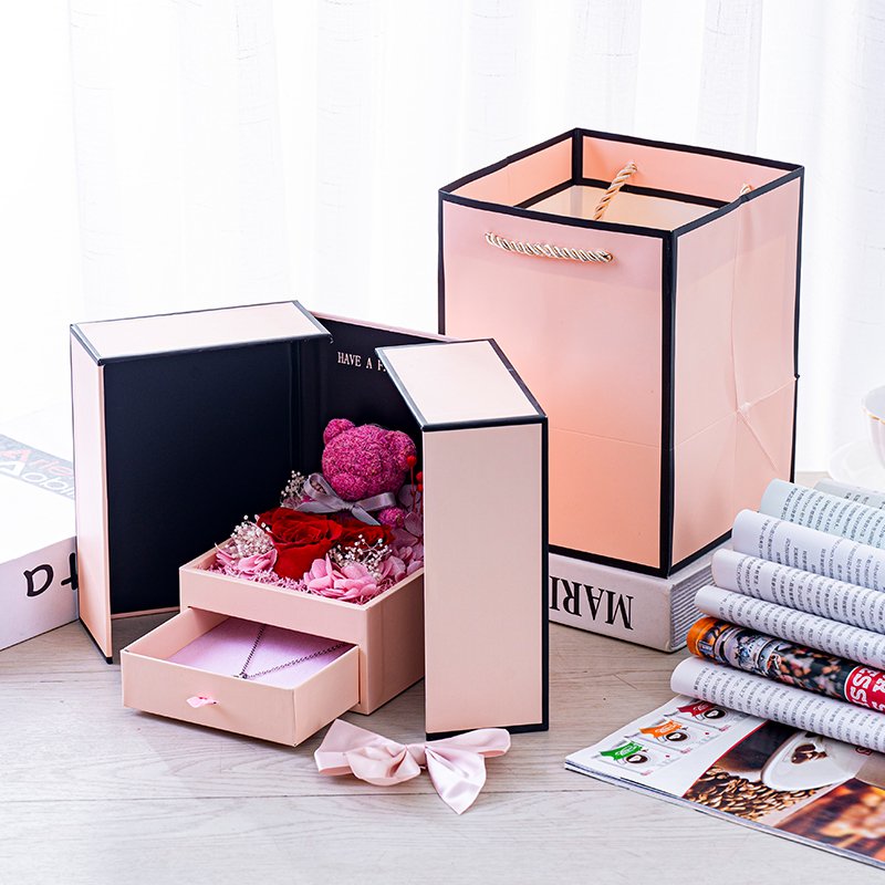 Wholesale Luxury Gift Preserved Real Big Forever Single Flowerjewelry Box Roses Flower Gift Mother's Day Party Decoration