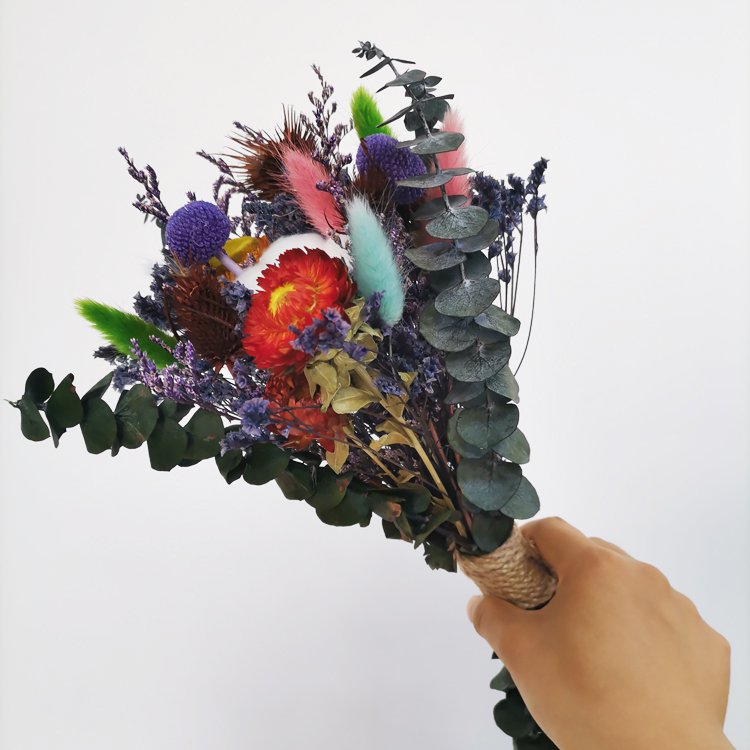 2024 Valentine's Day gift Artificial Flower Bouquet preserved rainbow eucalyptus flower for Mother's Day creative gift