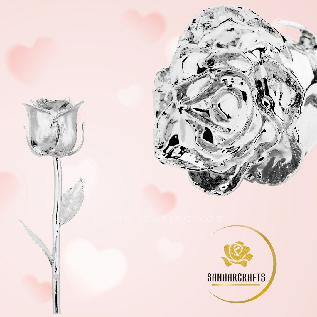 Valentine Gift Natural Silver Plated Rose