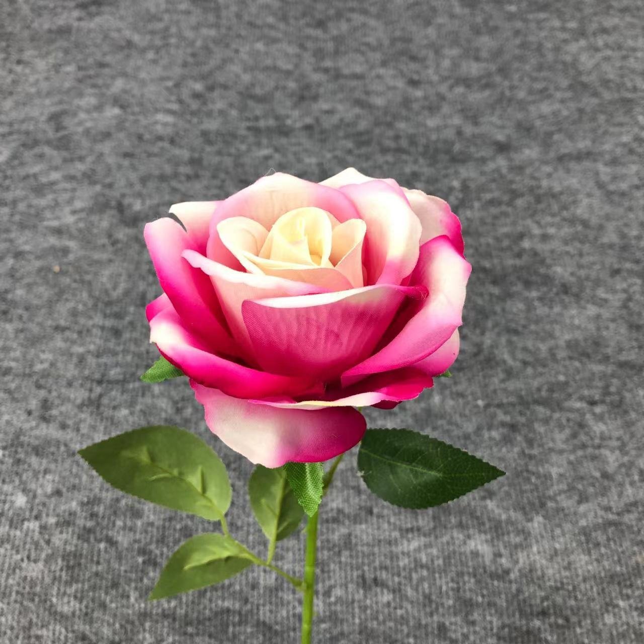 Factory bulk wholesale high quality Artificial single velvet roses flower red white velvet rose decorative flowers