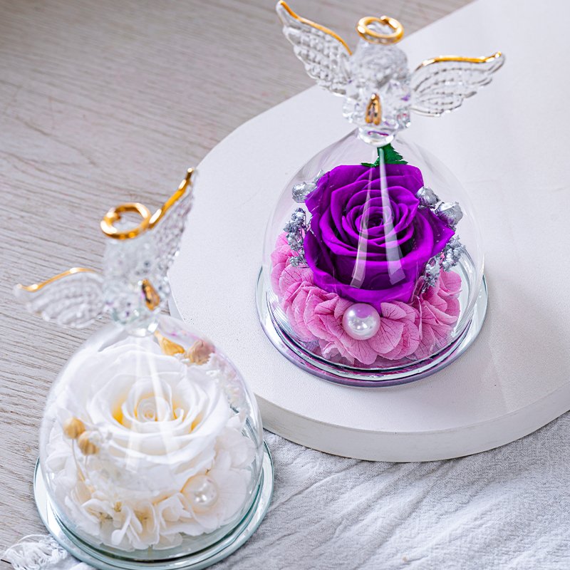 Hot Selling Natural Eternal Rose Forever Roses Birthday Valentine Father's Day Gift Preserved Flower Glass Rose