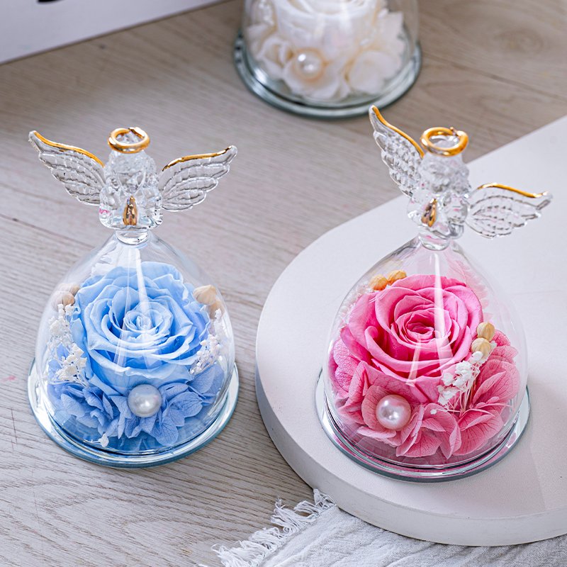 Hot Selling Natural Eternal Rose Forever Roses Birthday Valentine Father's Day Gift Preserved Flower Glass Rose