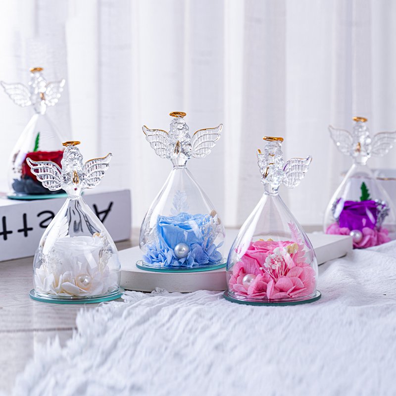 Hot Selling Natural Eternal Rose Forever Roses Birthday Valentine Father's Day Gift Preserved Flower Glass Rose