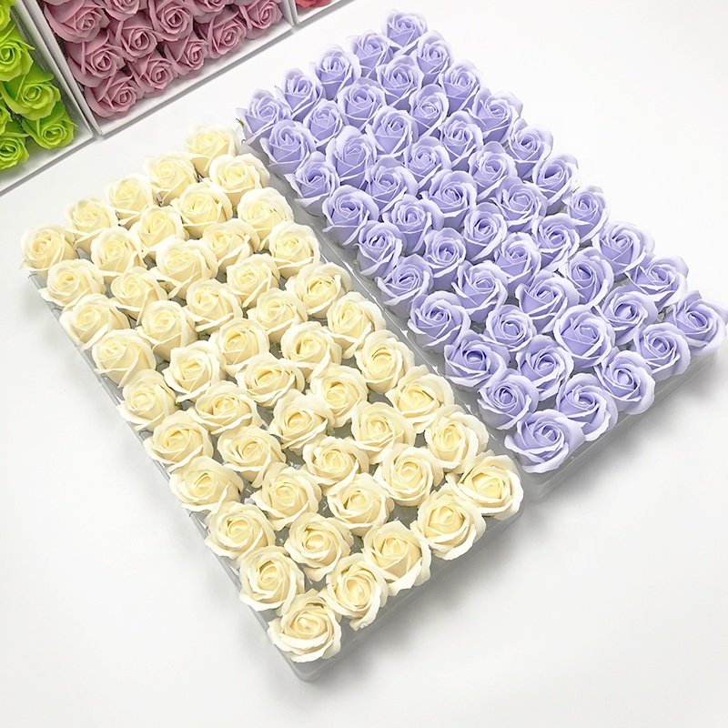 Handmade Art Artificial Flower 3 Layers Rose Head Bouquet Gift Boxes Wedding Decoration Simulation Soap Flower