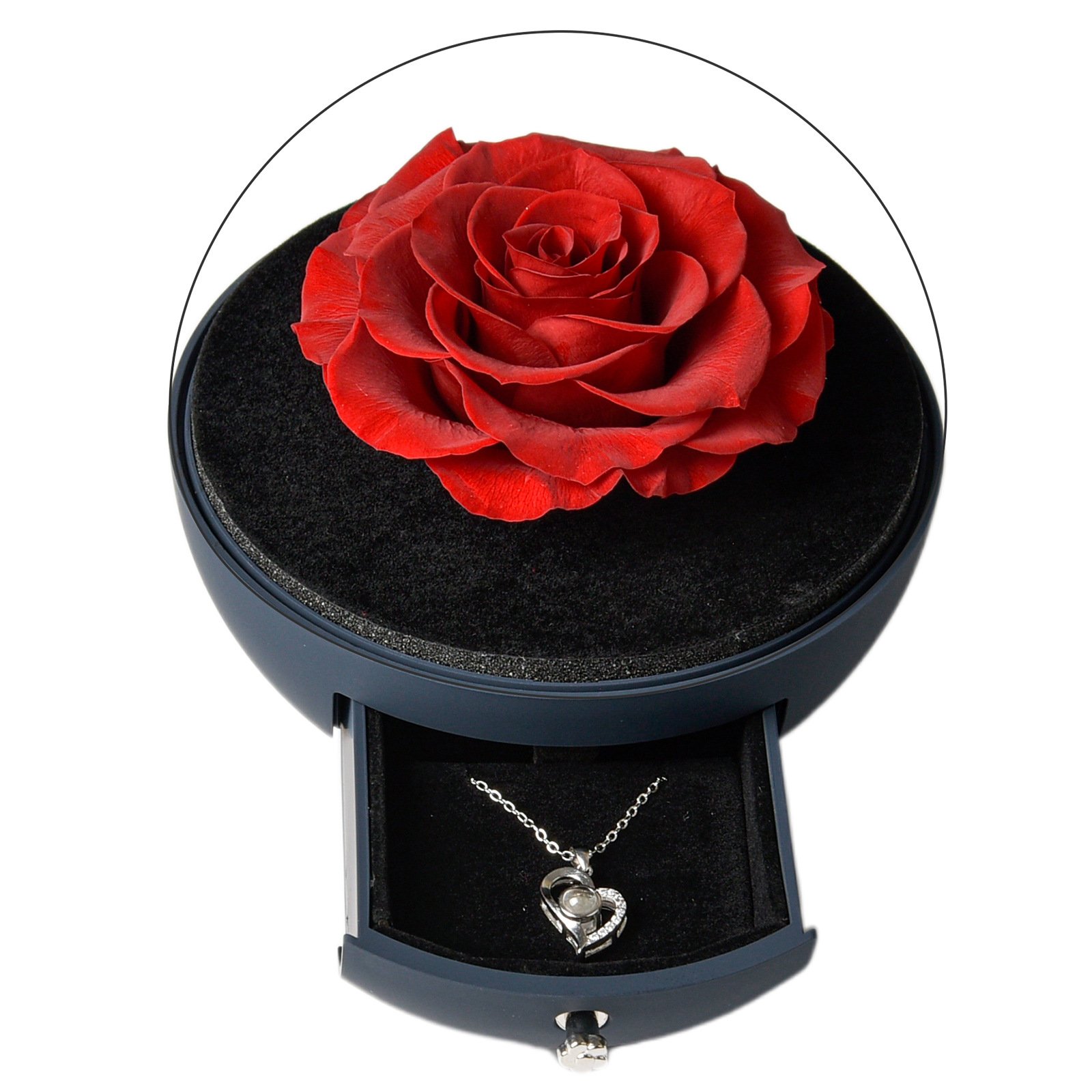 Christmas gift 2022 dreamy flores preservadas natural stabilized preserved rose flower jewelry box eternal roses in acrylic box