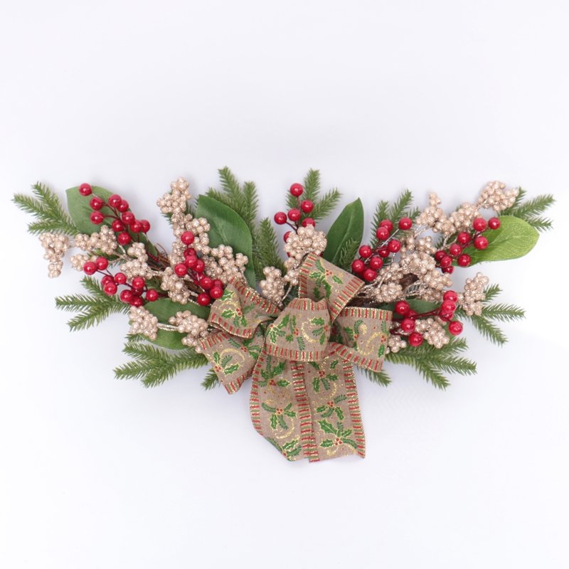 High-end PE christmas wreath for door supplies preserved boxwood christmas wreath