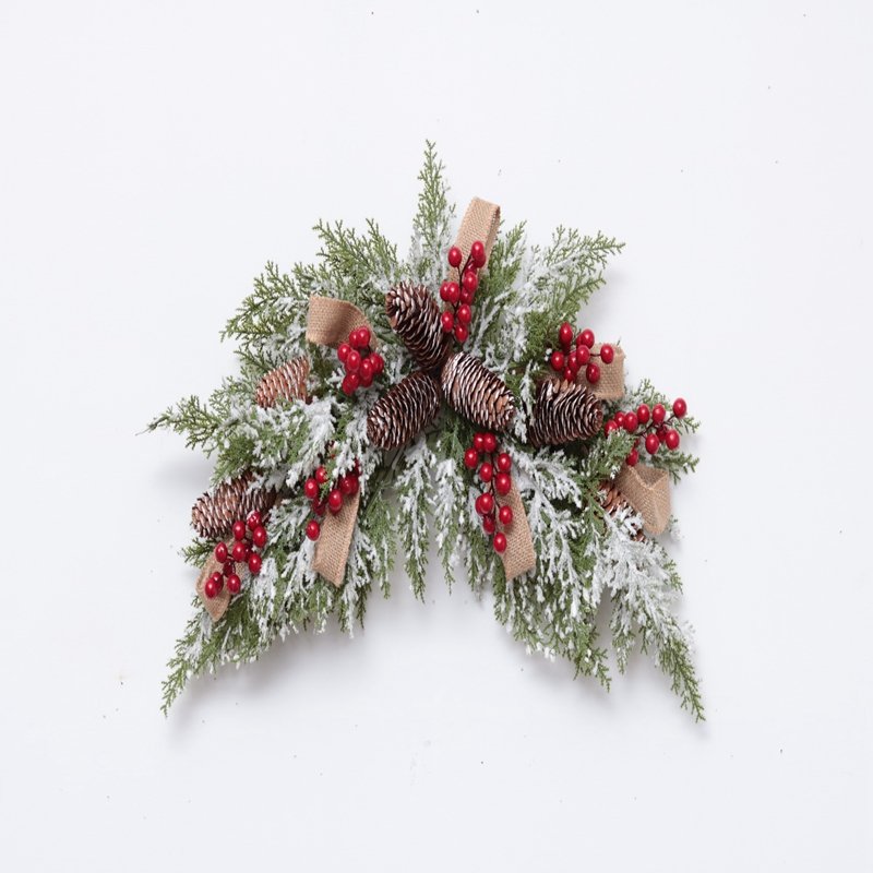 High-end PE christmas wreath for door supplies preserved boxwood christmas wreath