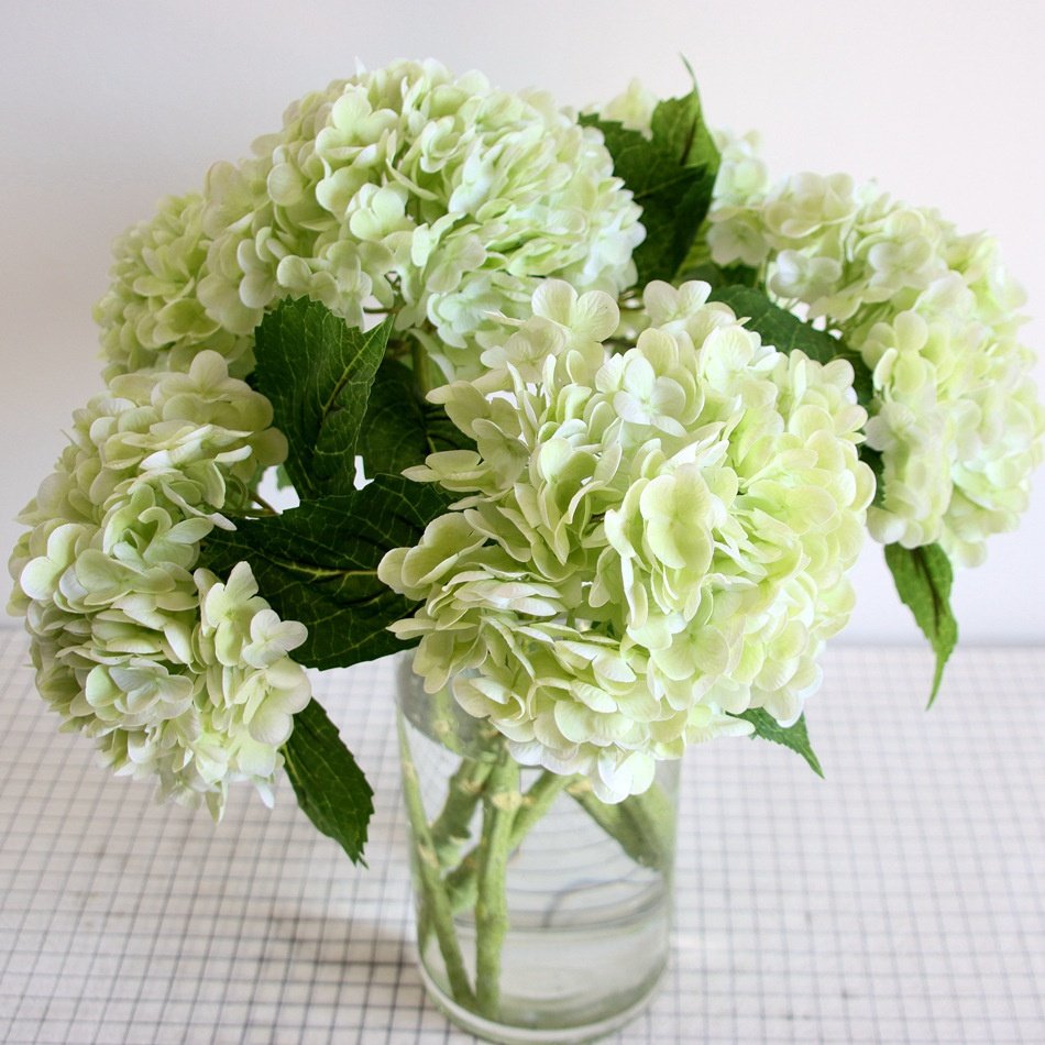 O-X639 Hot Sale Real Touch Hydrangea Artificial Flower Large Hydrangeas Flowers Artificial Wedding Latex White Pink Hydrangea