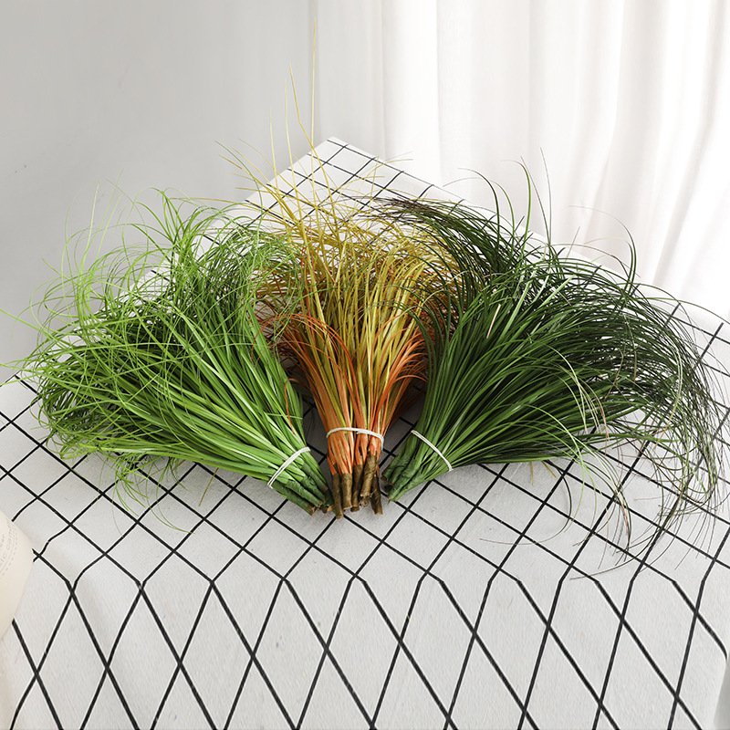 AR-724 Nordic Artificial Plastic Silk Onion Grass Green Plant Wall Pushgrass For Decoration