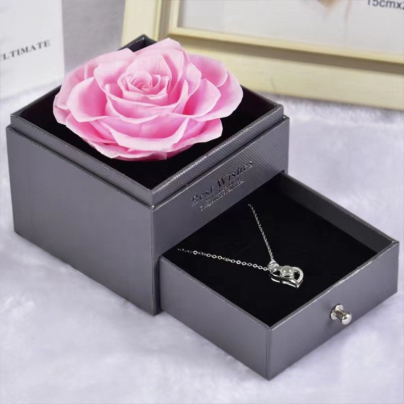 Warm Mothers Day Valentines Lover's Gifts Preserved Roses Wholesale Immortal Roses Acrylic Boxes Love Gift For Girlfriend