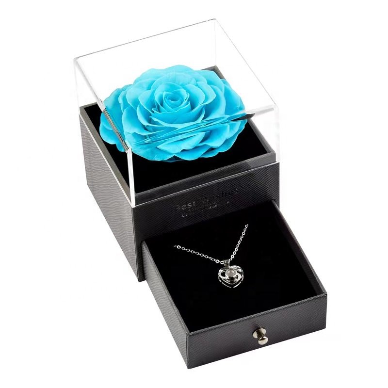 Warm Mothers Day Valentines Lover's Gifts Preserved Roses Wholesale Immortal Roses Acrylic Boxes Love Gift For Girlfriend