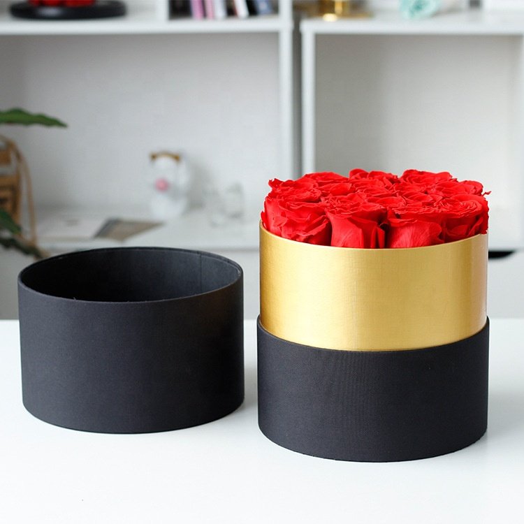 Wholesale Arrangement Gift Customizable OEM Decorative Eternal Real Flowers Preserved Roses Flowers in Round Square Box