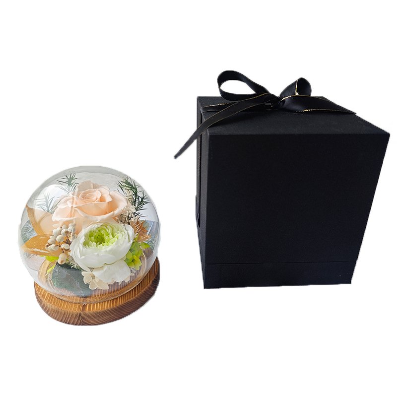 Unique Design Everlasting Long Life Roses Natural Preserved Rose Glass Bell with Flowers Forever Real Handmade Preserved Flower