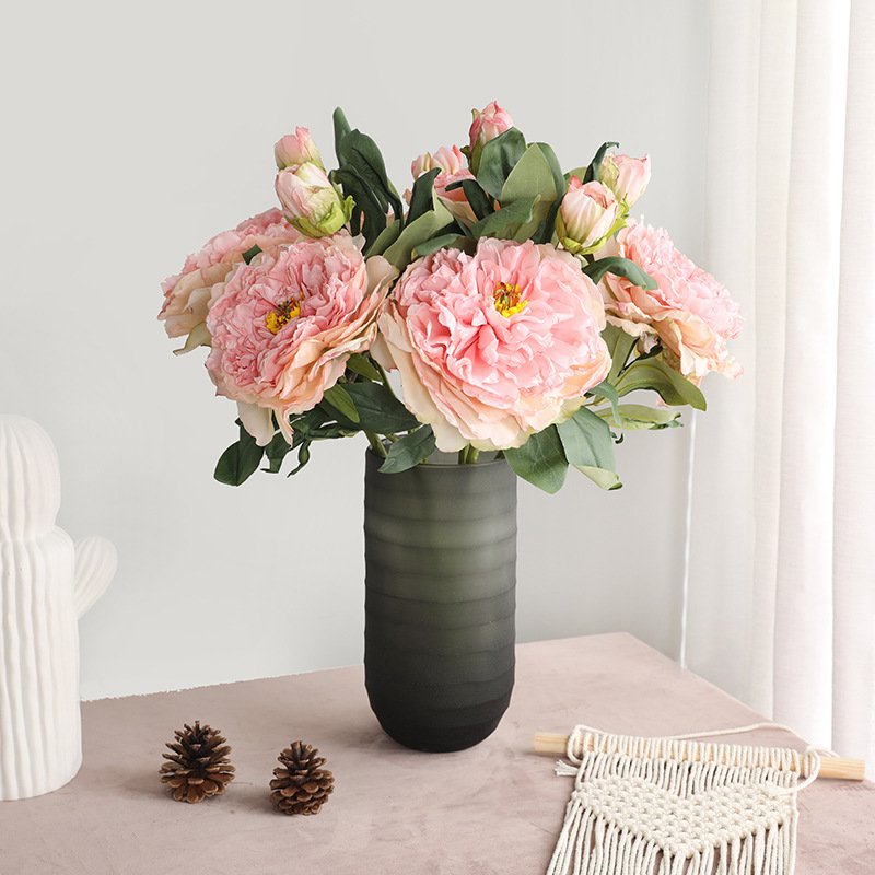 Wholesale 2 heads Artificial Peony Bouquets for Home & Wedding Decor