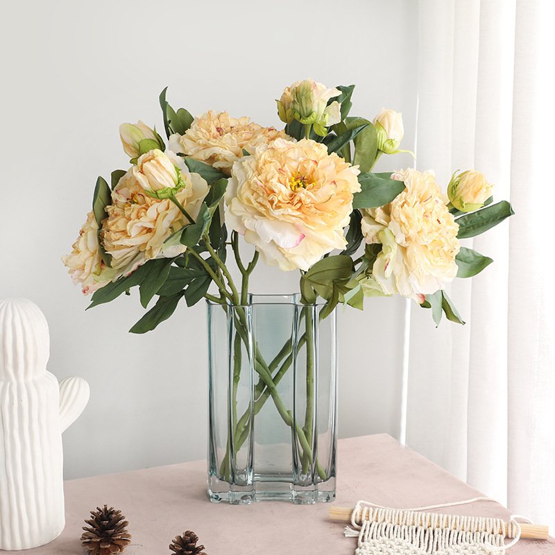 Wholesale 2 heads Artificial Peony Bouquets for Home & Wedding Decor