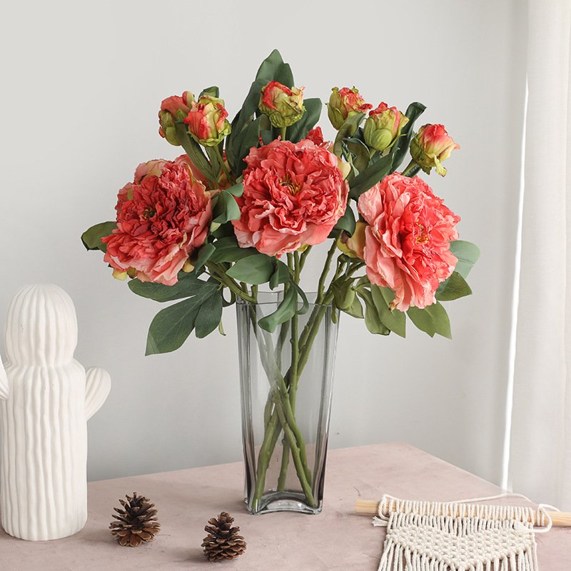 Wholesale 2 heads Artificial Peony Bouquets for Home & Wedding Decor