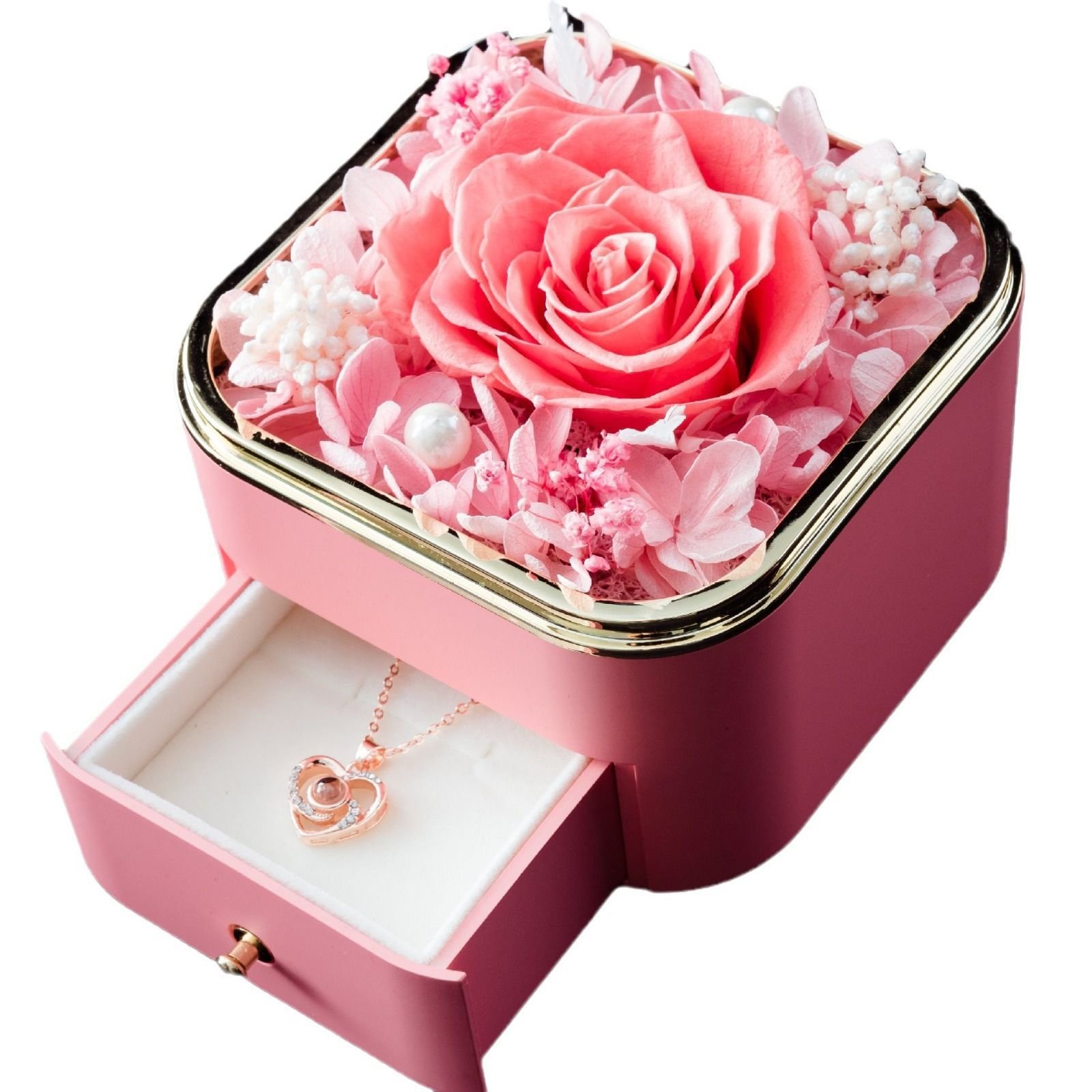Valentine's Day Gift Box Luxury Jewelry Box Creative Accessory Preserved Roses Boxes