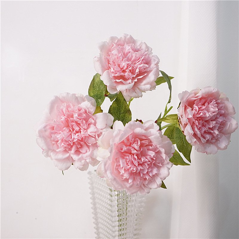 European Style Peony Flower Real Touch Single Stem Preserve Moisture Peony Flower for Home Wedding Arrangements