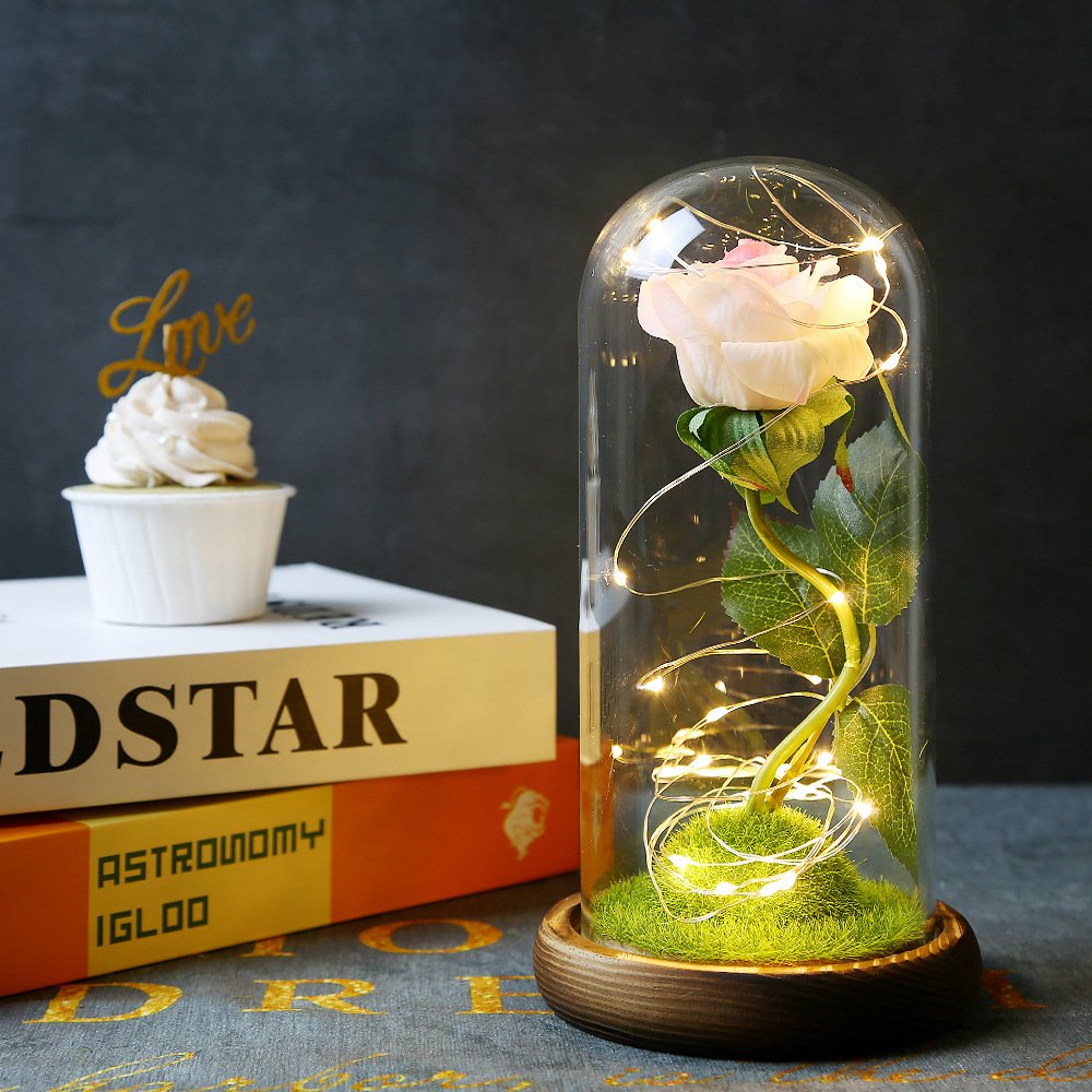 Valentine's Day Decoration Simulation Rose LED Light Preserved Eternal Flower Valentine's Day Gift
