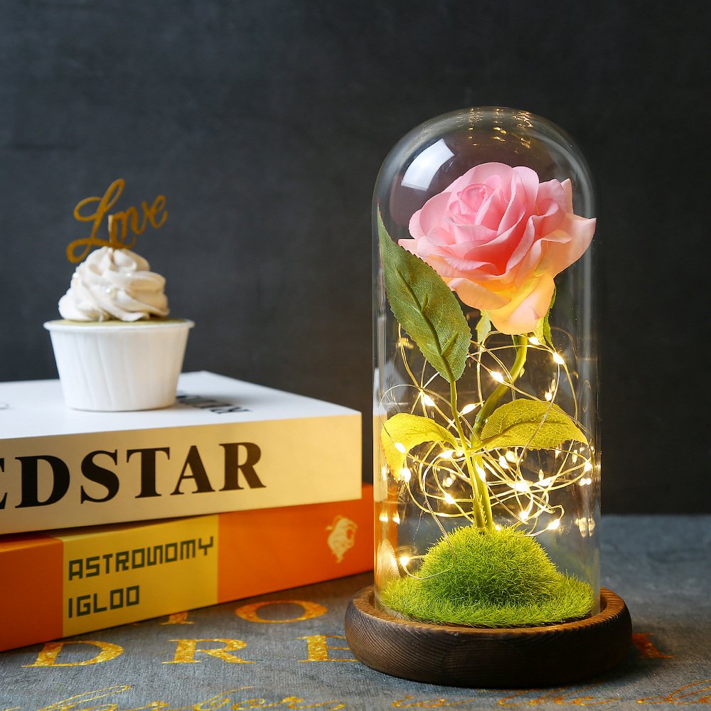 Valentine's Day Decoration Simulation Rose LED Light Preserved Eternal Flower Valentine's Day Gift