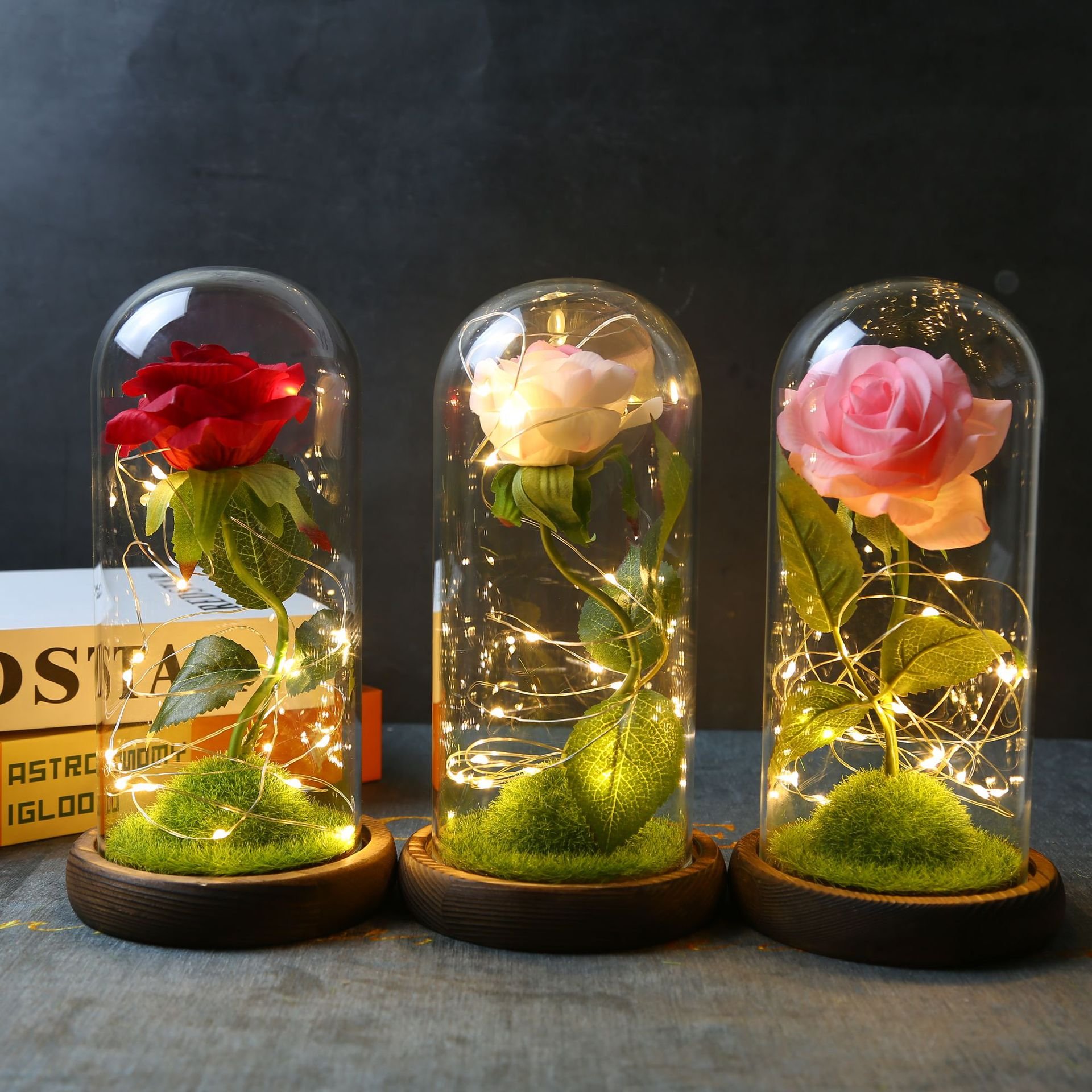 Valentine's Day Decoration Simulation Rose LED Light Preserved Eternal Flower Valentine's Day Gift