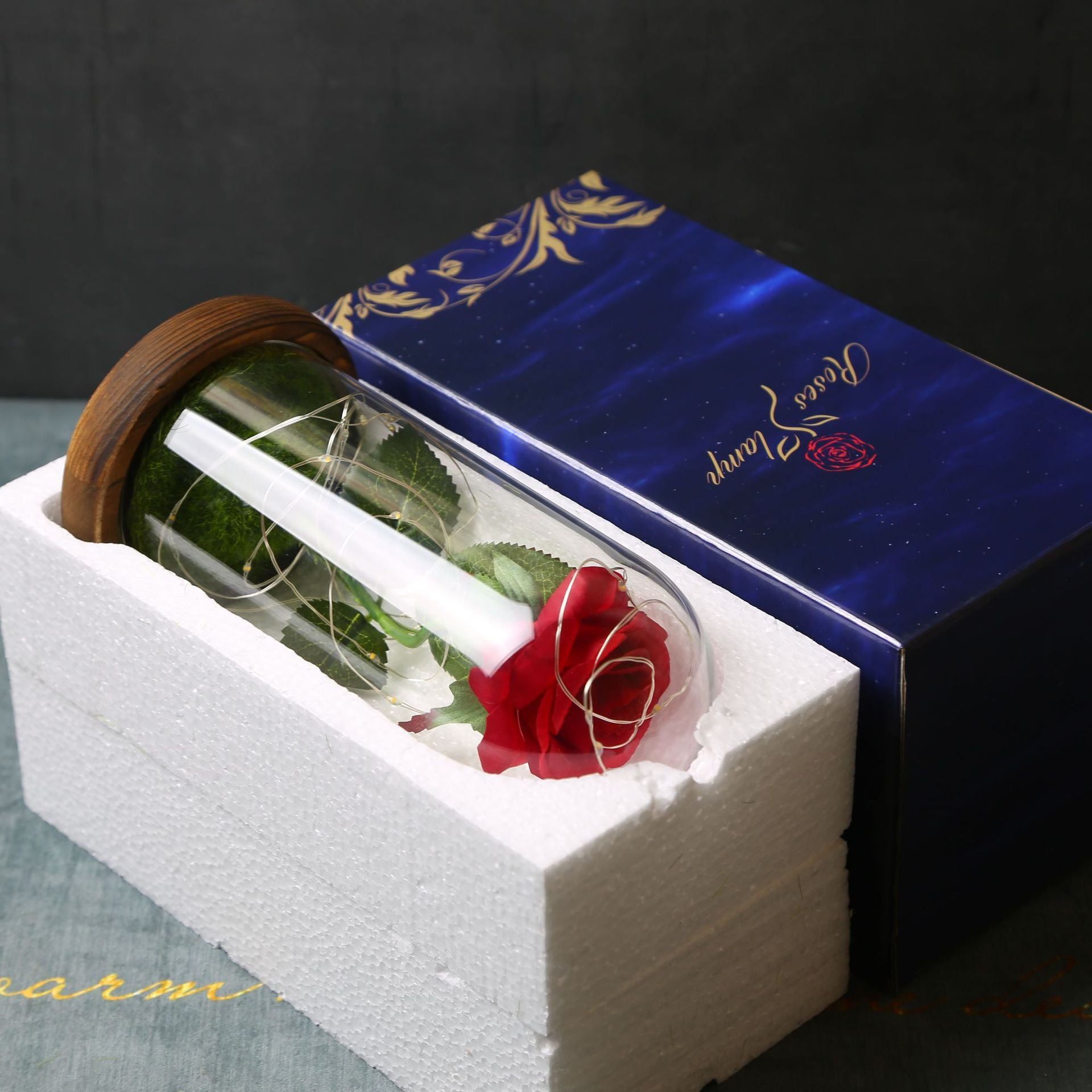 Valentine's Day Decoration Simulation Rose LED Light Preserved Eternal Flower Valentine's Day Gift