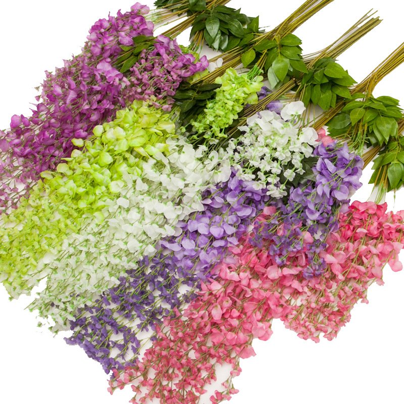 Artificial Wisteria Flowers Simulation Hanging Wisteria Vine white living room decoration artificial flower