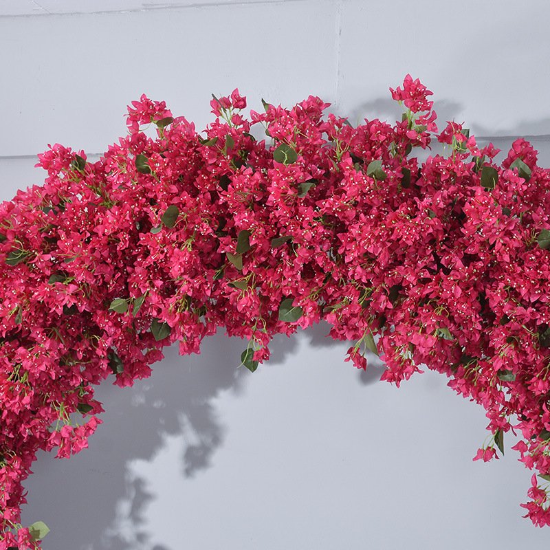 Wholesale simulation flower 2.4 * 2.4m triangular rose arch floral arrangement wedding stage background decoration fake flowers