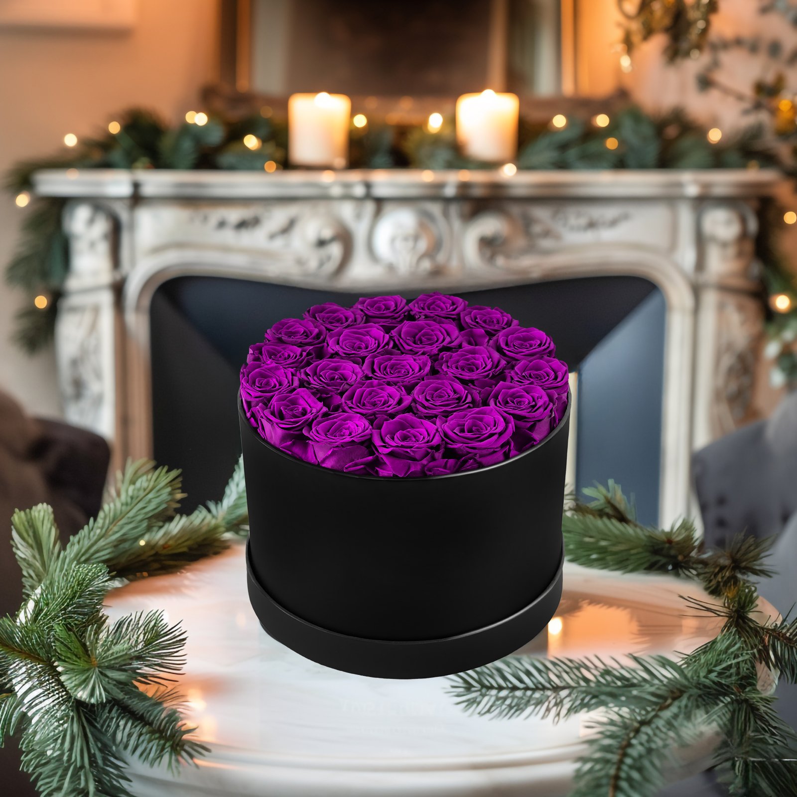 MCfloral New Product Ideas 2024 Flowers Christmas Decorations Valentine Boxes Purple Eternal Rose Preserved Flower Rosa Eterna