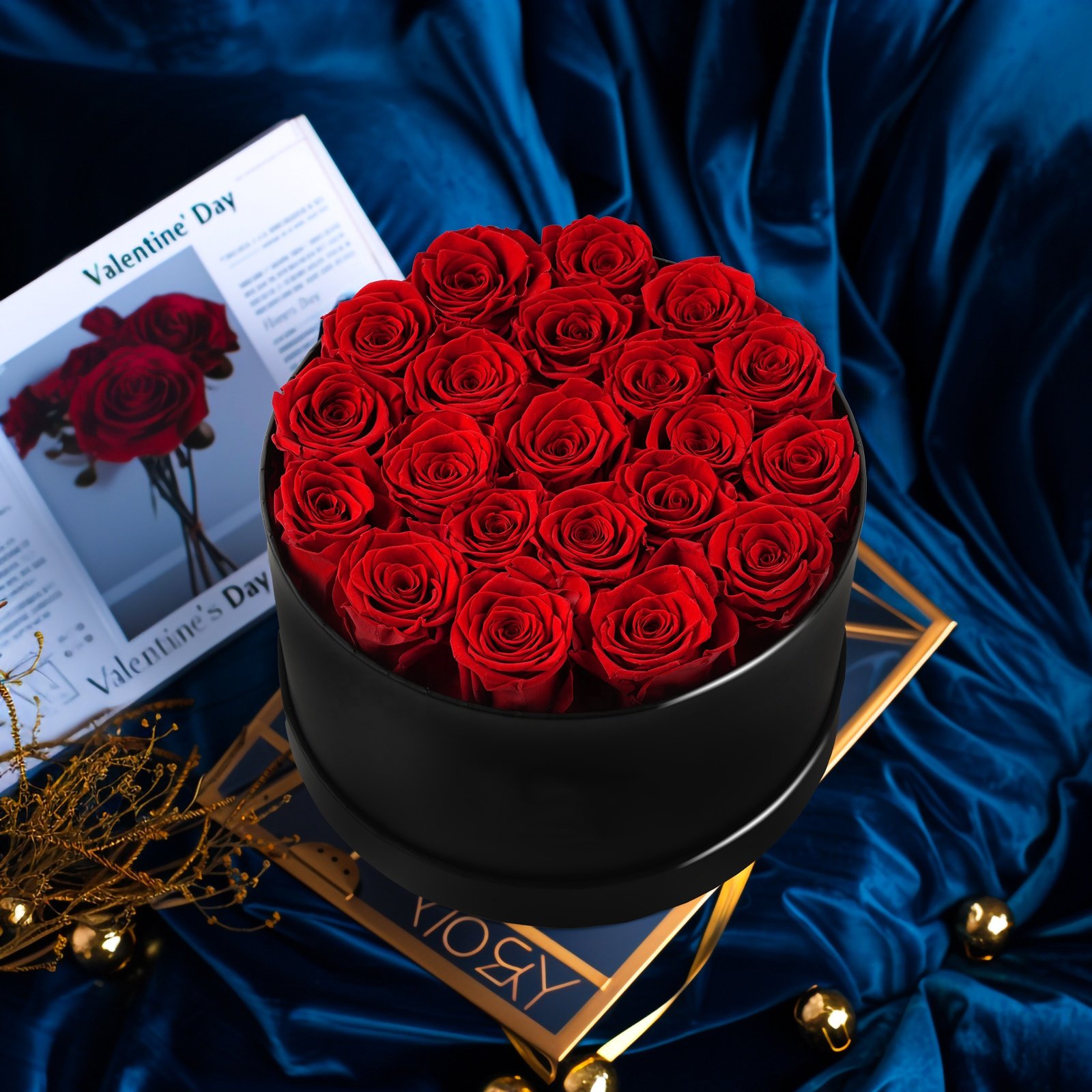 MCfloral New Product Ideas 2024 Flowers Christmas Decorations Valentine Boxes Purple Eternal Rose Preserved Flower Rosa Eterna