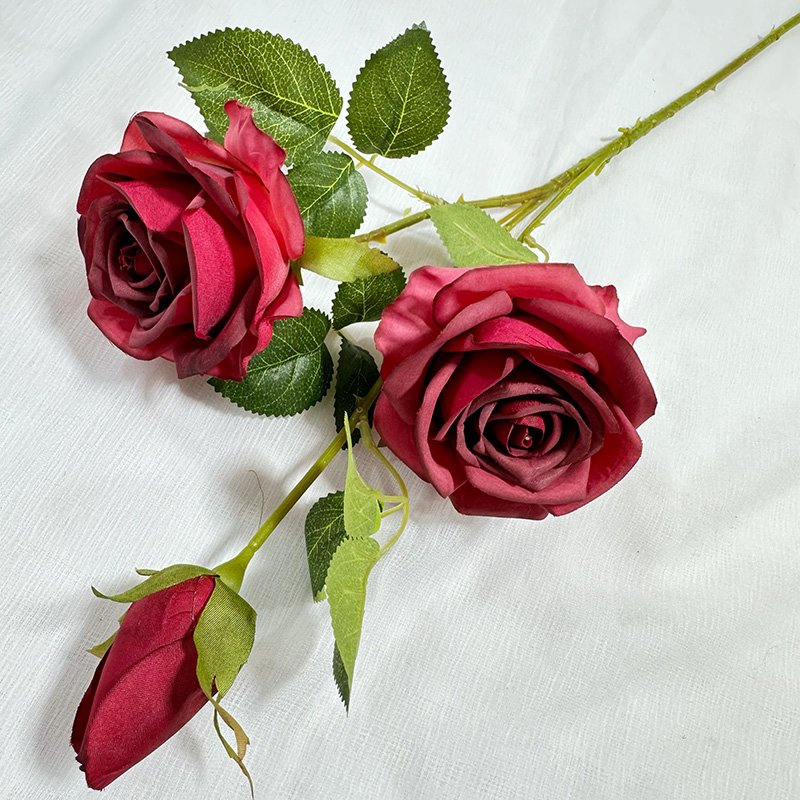 QiHao High Quality Artificial Silk Rose Valentine's Paris Rose Fabric Flower for Sale Christmas Halloween Graduation Occasions