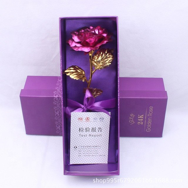 Hot Sale 24k Gold Plated Rose Eternal Roses Beautiful 24K Gold Dipped Preserved Rose Flower saint valentine gift
