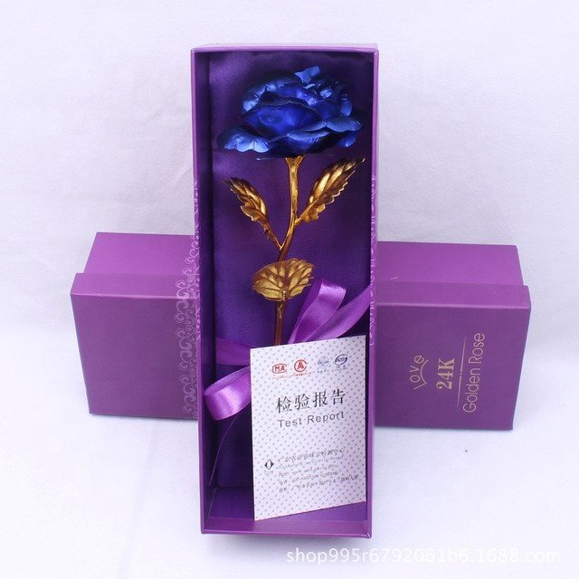 Hot Sale 24k Gold Plated Rose Eternal Roses Beautiful 24K Gold Dipped Preserved Rose Flower saint valentine gift