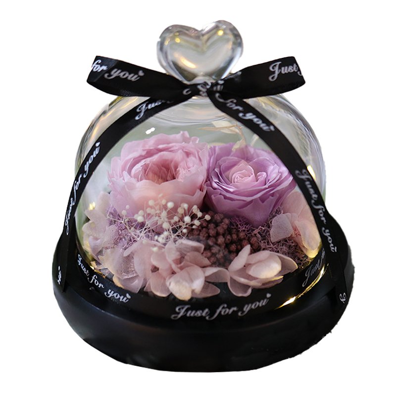 Wholesale high quality LED Atmosphere Light Preserved Flower Ornaments For Birthday Anniversary Girl Friend's Gift