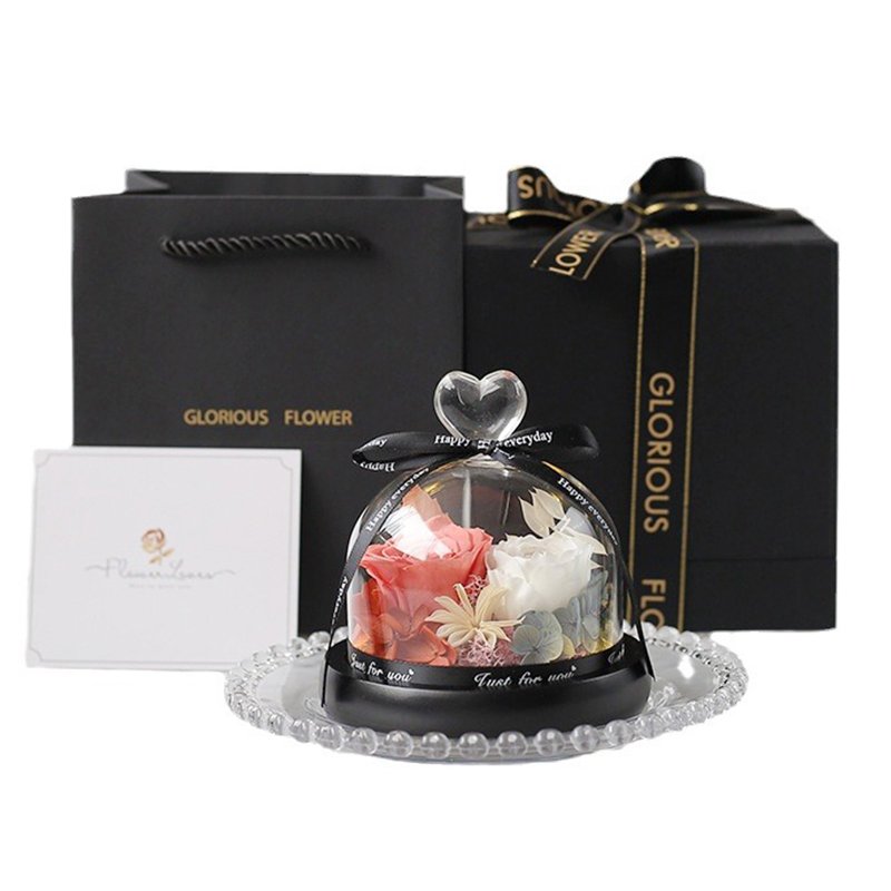 Wholesale high quality LED Atmosphere Light Preserved Flower Ornaments For Birthday Anniversary Girl Friend's Gift