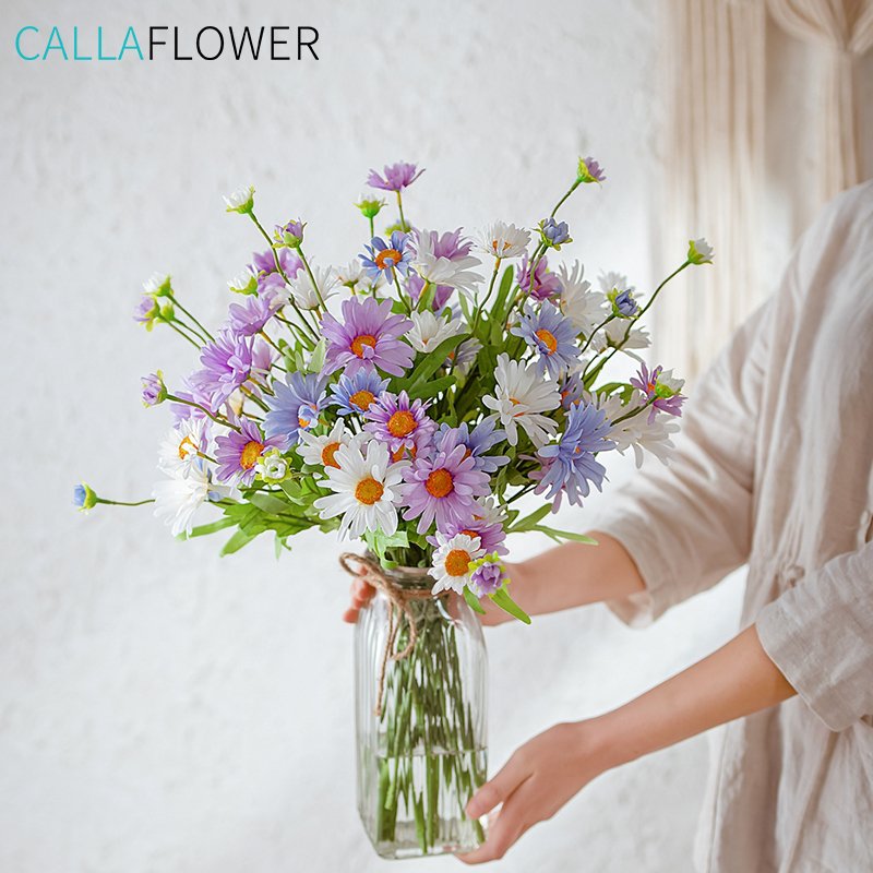 MW66785 Wholesale Handmade Artificial Silk Flower Daisy for Home Funeral Wedding Centrepiece Bridal Bouquet Decoration