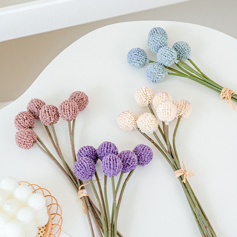Boho Eternal Craspedia Globosa Benth Yellow Preserved Flower Artificial Billy Ball For Home Floral Decoration