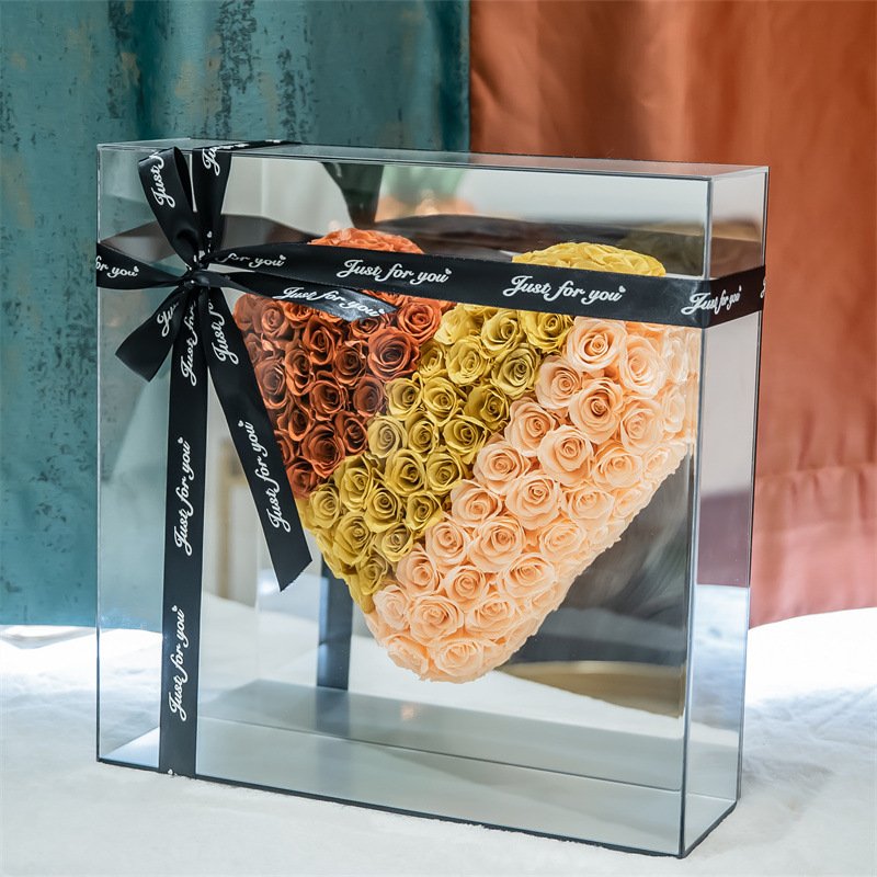 2024 ins hot selling valentine gifts preserved rose in acrylic gift box