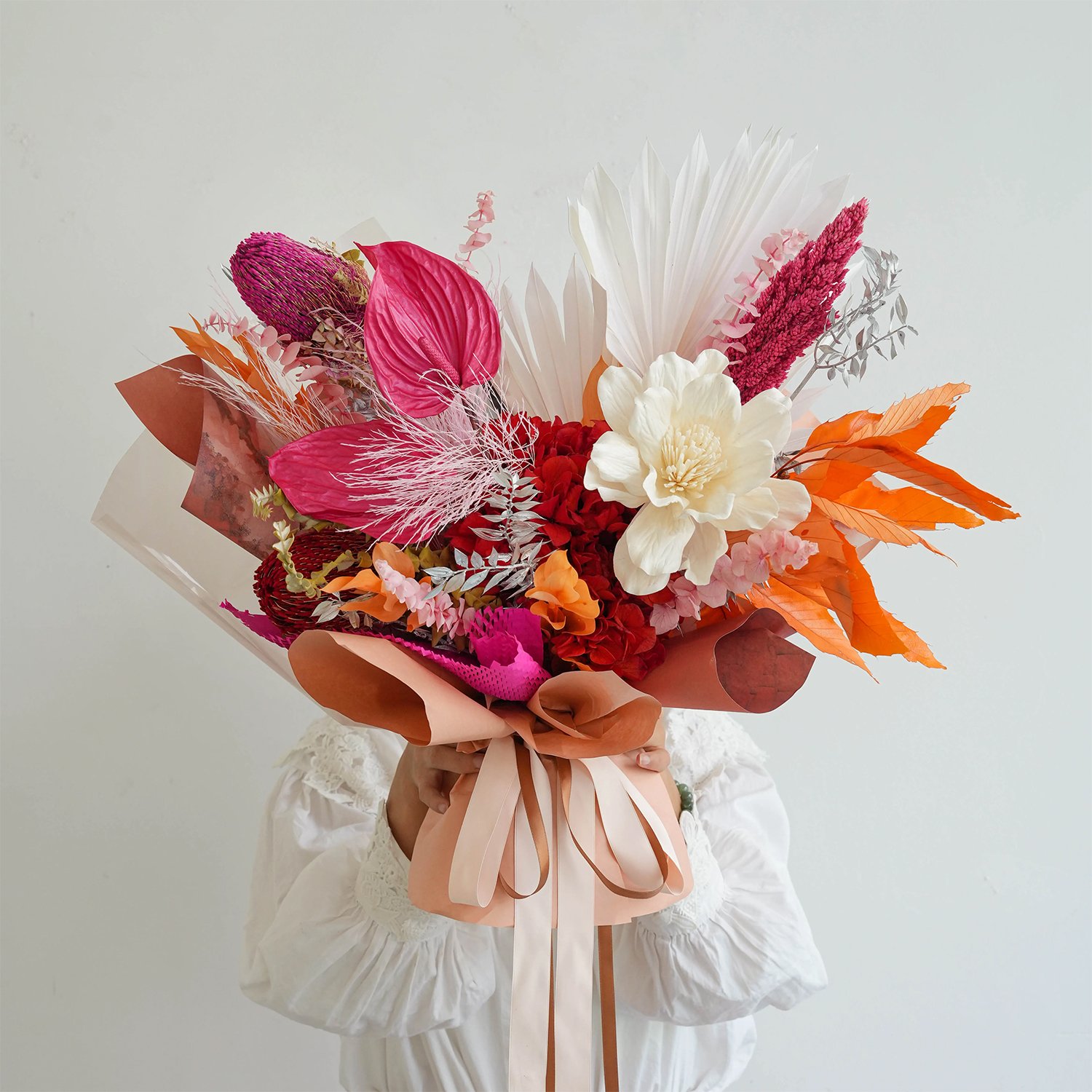 Wholesale Hot Sales Natural Real Anthurium Flower Presreved Flowers Plant Eternal Rose Fleurs for Wedding Part Home Decoration