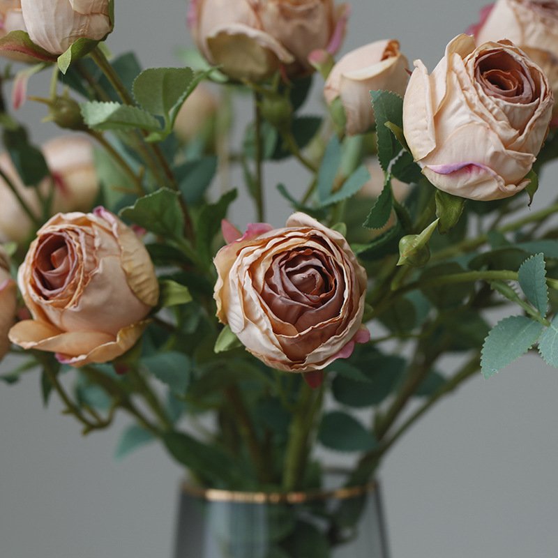 Artificial flowers real touch rose flower for wedding and home decoration Curled-Edge rose flower for wedding decoration