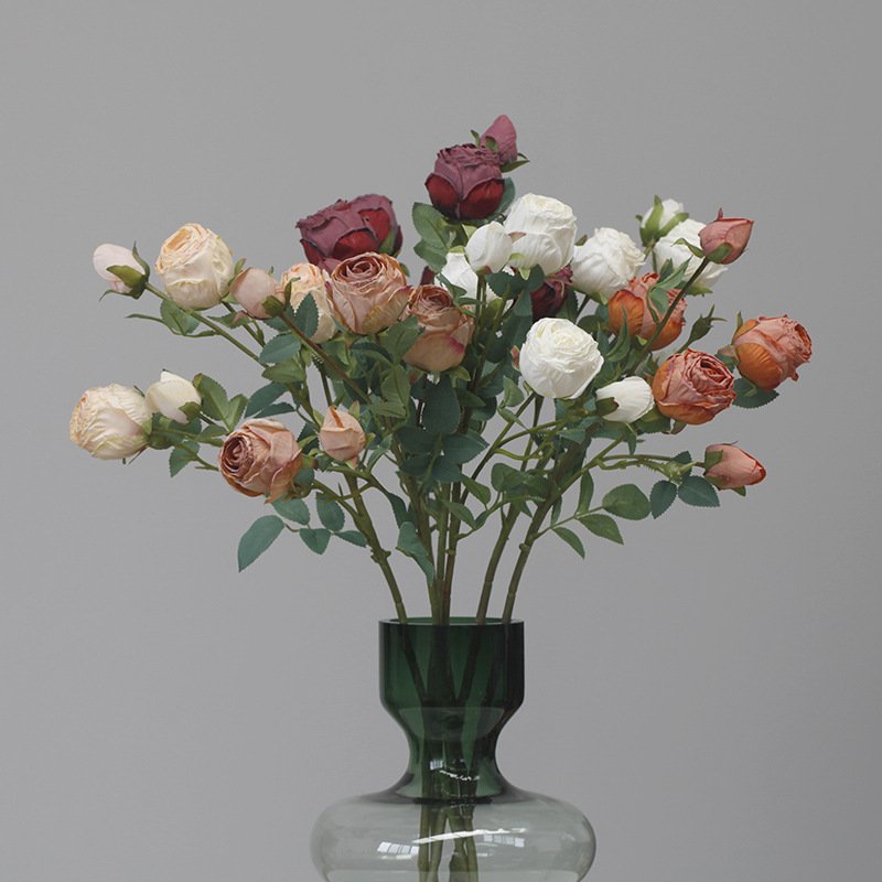 Artificial flowers real touch rose flower for wedding and home decoration Curled-Edge rose flower for wedding decoration