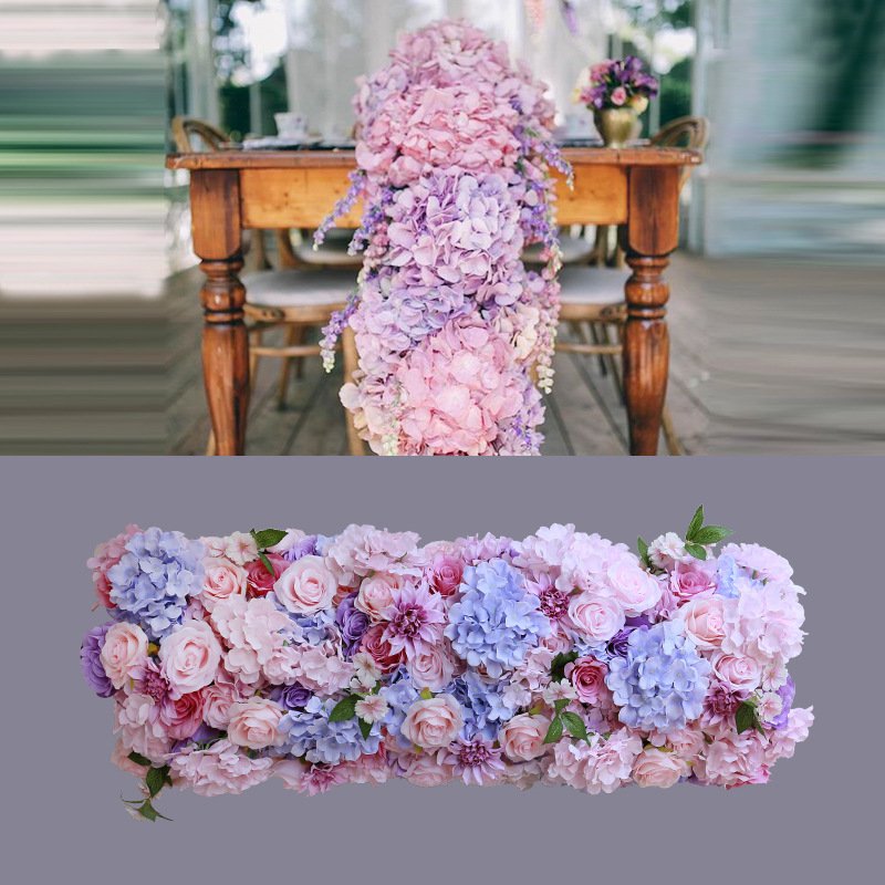 Wholesale Custom Luxury Party Wedding Arch Road Decoration Silk Wedding Flower Row home decoration