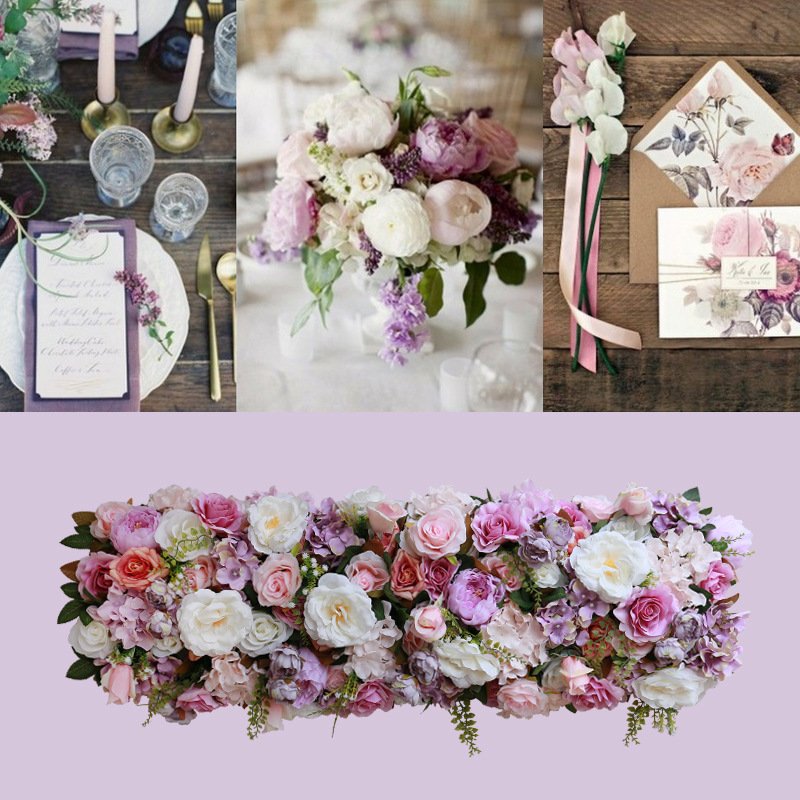 Wholesale Custom Luxury Party Wedding Arch Road Decoration Silk Wedding Flower Row home decoration