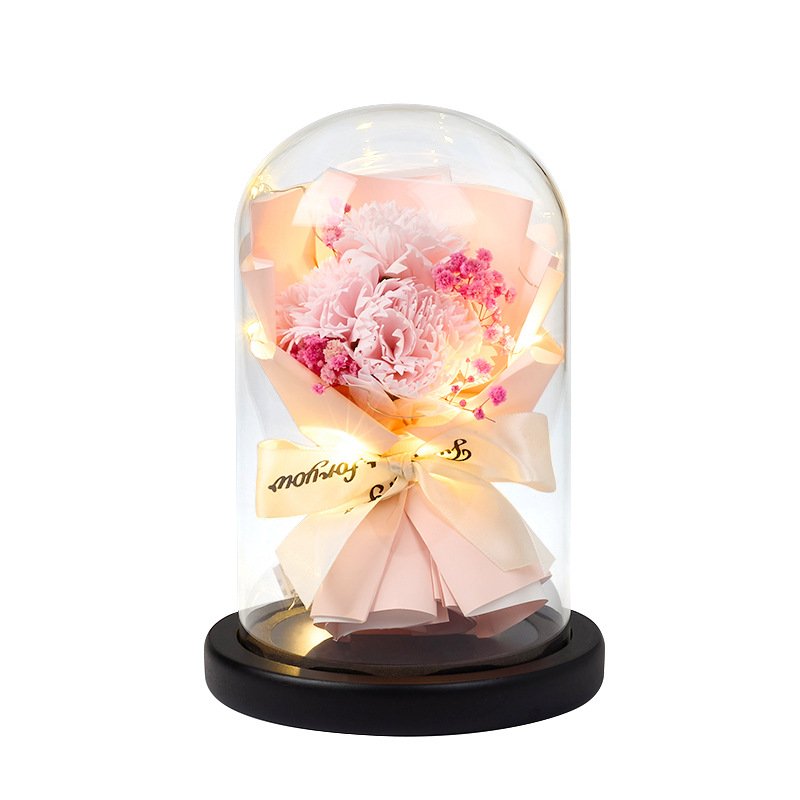 YX Wholesale Romantic Everylasting Roses Bouquet Multiple Styles Soap Flower Glass Dome Cover Day Thanksgiving Father's Day Box