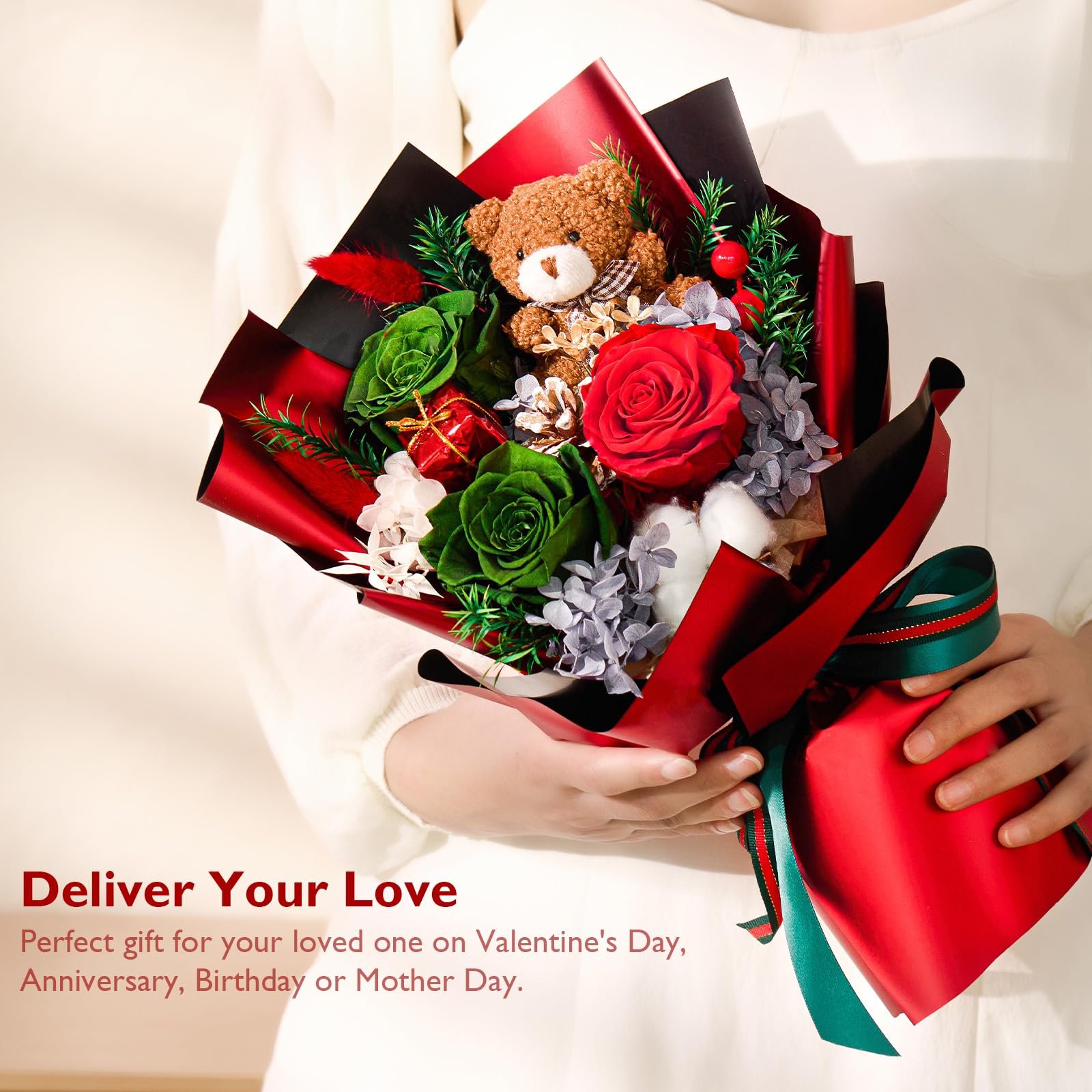 Saint Valentin 2024 Christmas Forever Stabilized Luxury Preserved Flower Regalos Por El Dia De La Madre Preserved Rose Bouquets